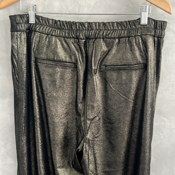 NWOT Joie Black and Gold Metallic wide leg trouser, Size 1x - Picture 4 of 7
